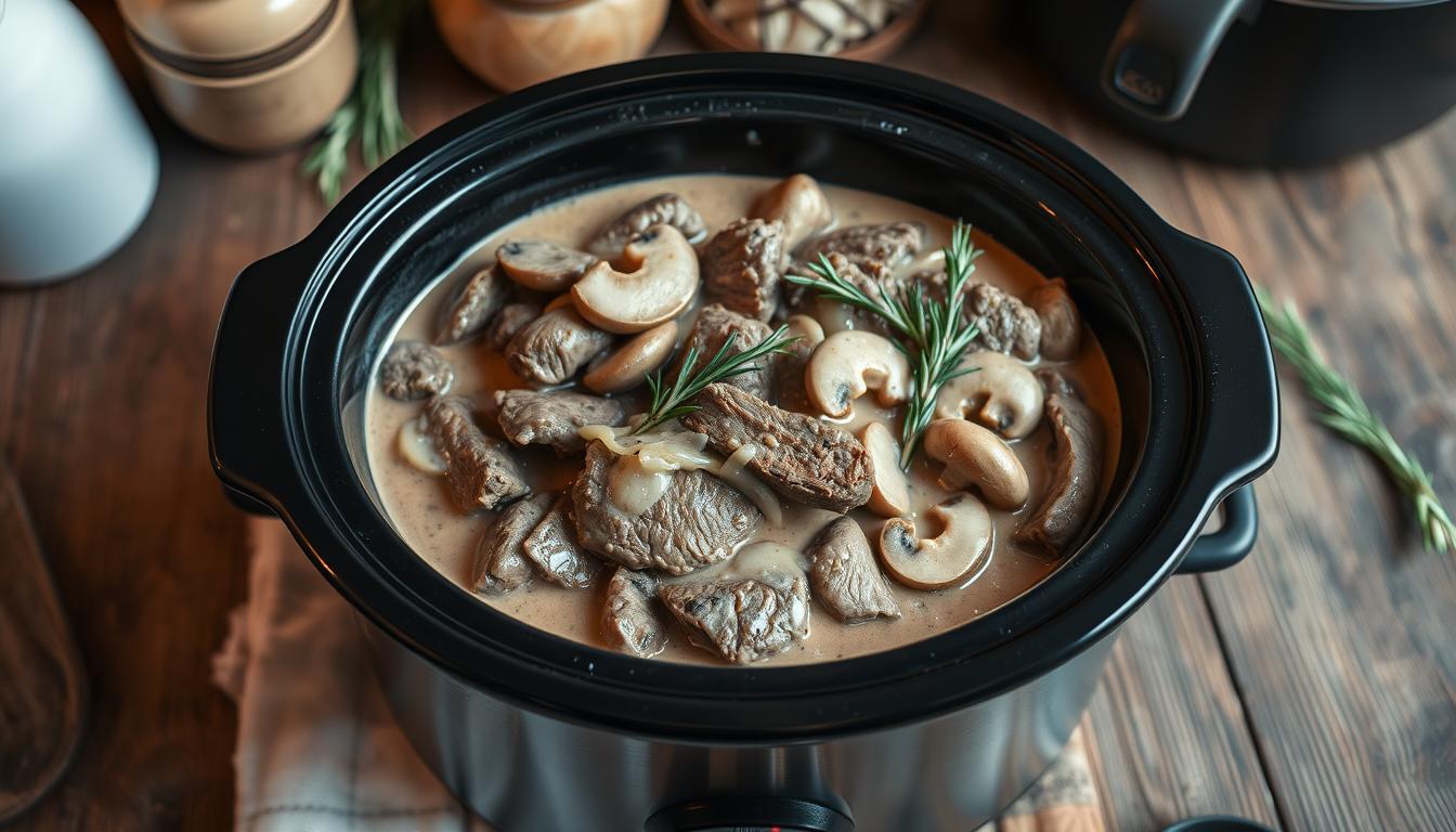 easy beef stroganoff slow cooker recipe rosemary