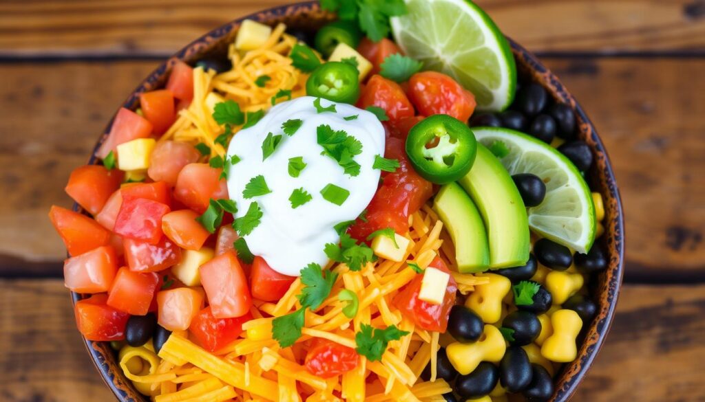 mexican taco bowl toppings